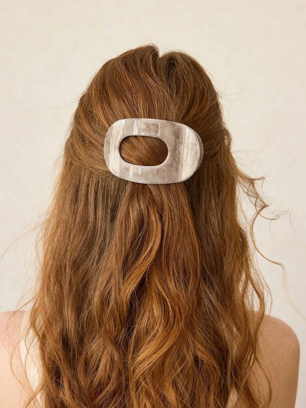 Fivela Cabelo Formato Oval de Acrilico Perolizado - Coleção Milano - Boutique do Encanto 