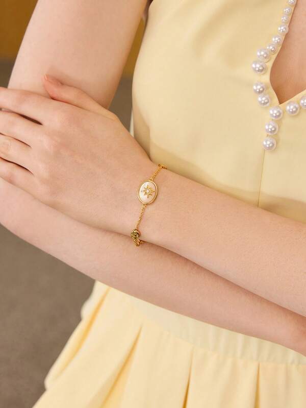 Pulseira Femina Estrela do Mar Dourada em Aço Inox Banhada a Ouro 18 K - Semi Joia Fashion Premium - Boutique do Encanto Pulseiras 