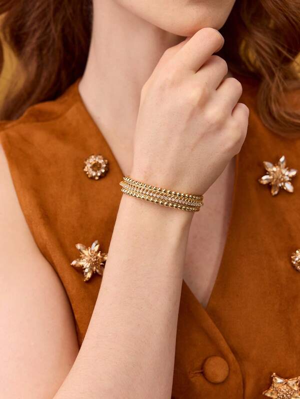 Pulseira Feminina Multicamadas Dourada em Aço Inox Banhada a Ouro 18K | Semi-Joia Premium Antialérgica - Boutique do Encanto Pulseiras 