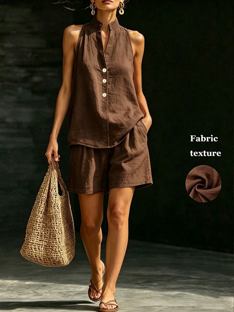 Shorts feminino confortável com bolsos laterais