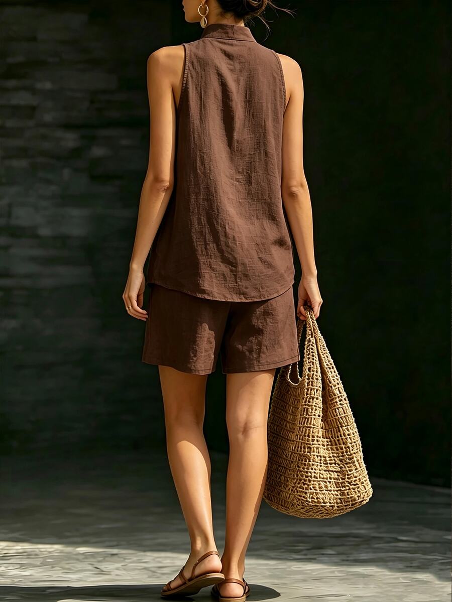 Shorts feminino confortável com bolsos laterais