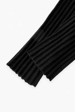 Suéter Premium Slim Fit com Strass e Transparência – Preto