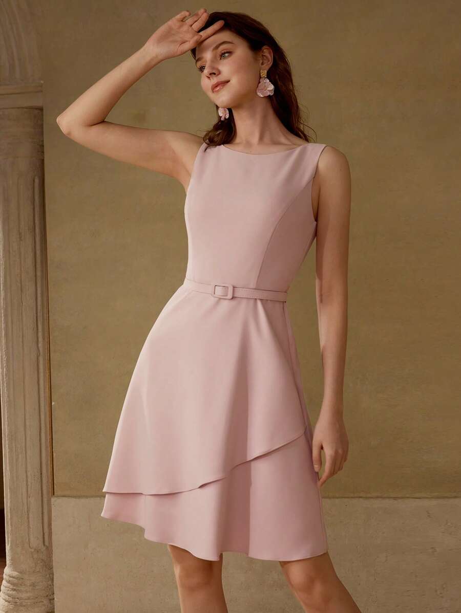 Vestido Feminino Rosa Névoa - Verão 2027- Boutique do Encanto 
