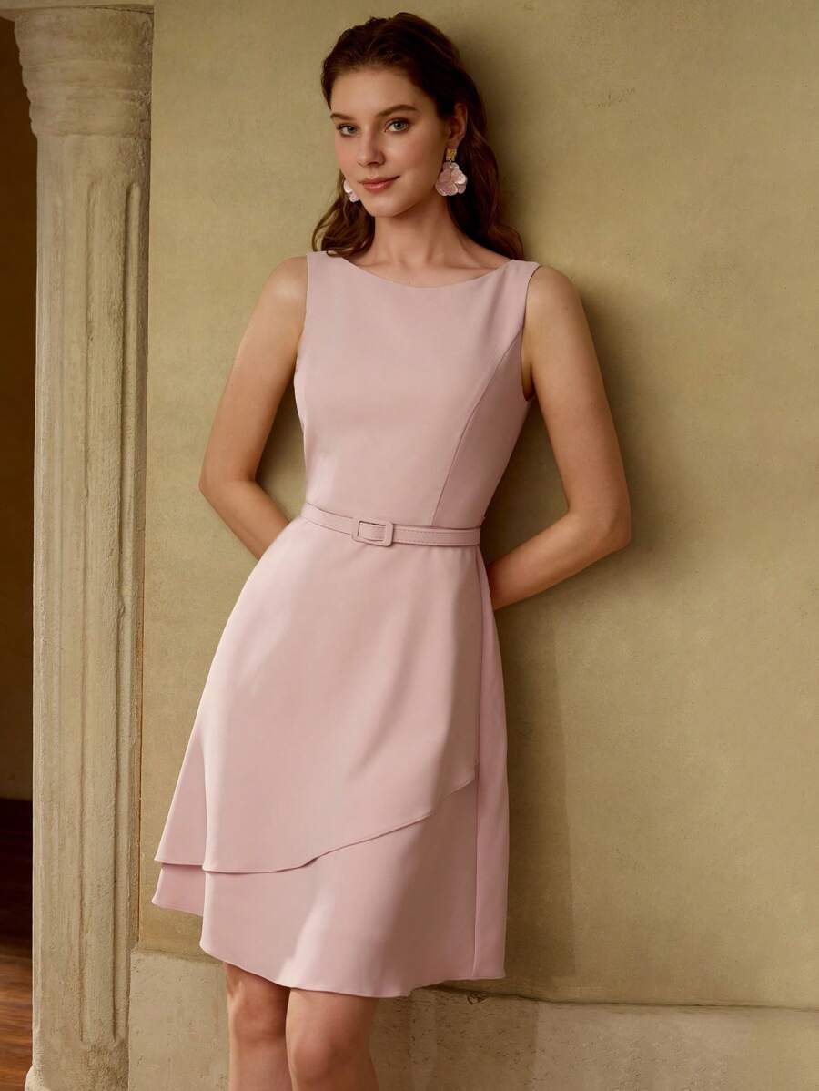 Vestido Feminino Rosa Névoa - Verão 2027- Boutique do Encanto 