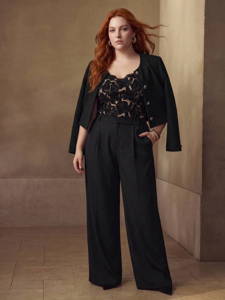 Regata Feminina Plus Size - Veludo Premium com Bordado Elegante