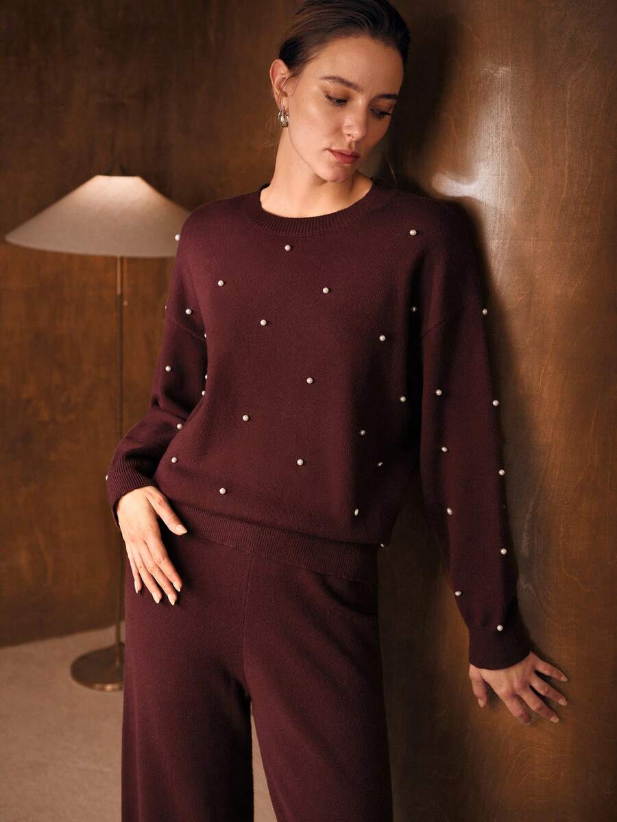 conjunto feminino boutique confortável e sofisticado com pérolas