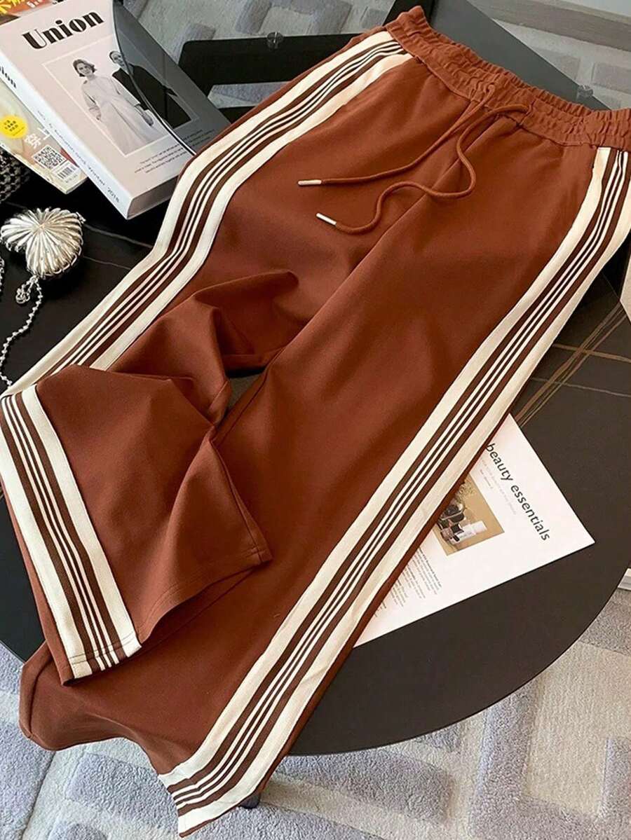conjunto feminino  casual sofisticado na cor castanho com jaqueta zíper
