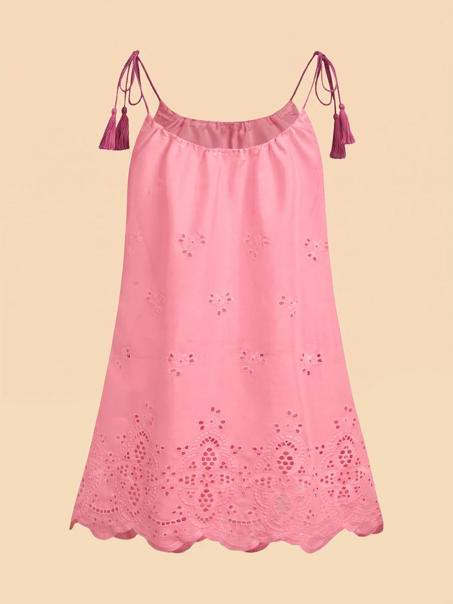 Vestido de Praia Feminino - Estampa de Palmeira e Detalhe de Nó